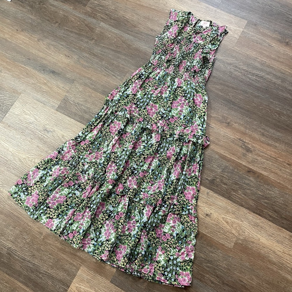Banjanan Iris Dress Floral Cottage Garden Women Sz XS Fairy Whimsical Flowy